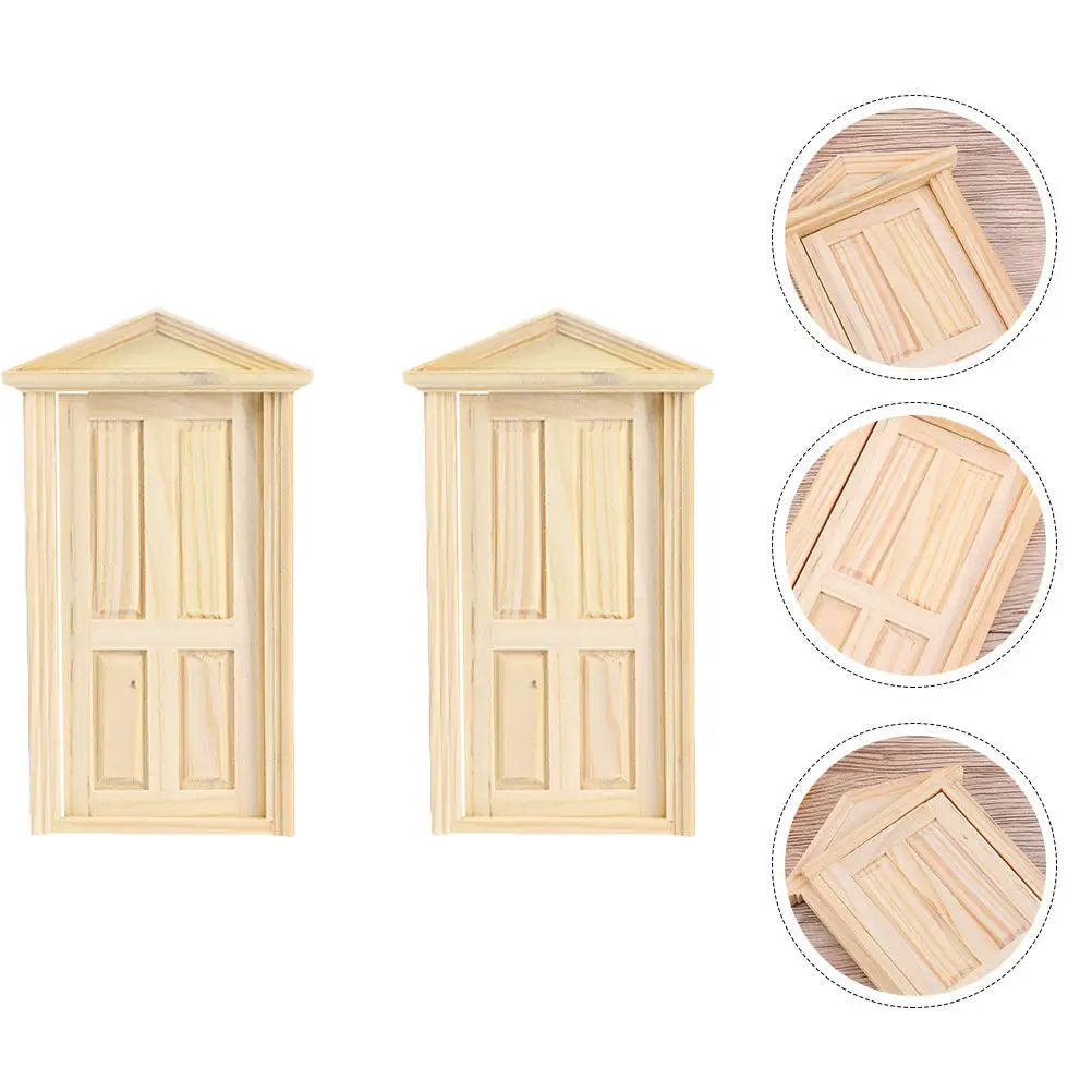 

2 шт. миниатюрных деревянных квадратных дверей-имитаций для кукольного домика 1:12, аксессуары для мебели, мини-двери для кукольного домика, мебель для самостоятельной сборки