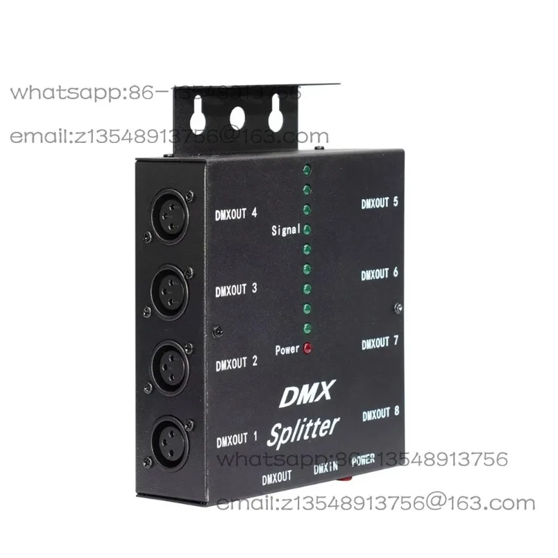 DMX Splitter Ports Channels 3Pin Optical Istribution Amplifier for DJ Disco Wedding DMX Stage Lighting Effect