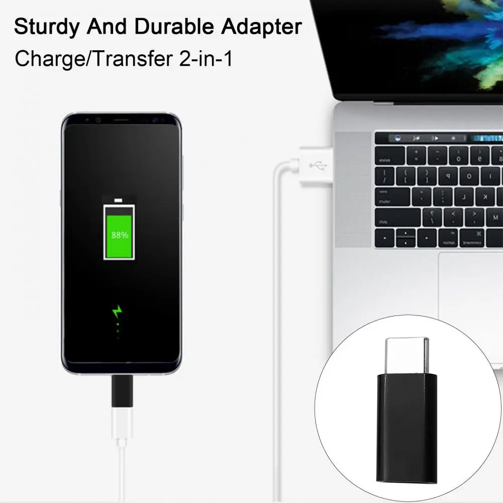 Abs Material Shell Adapter Compact Design Fast Charging 8-pin to Type-c Converter Adapter Stable for Mobile for Fast