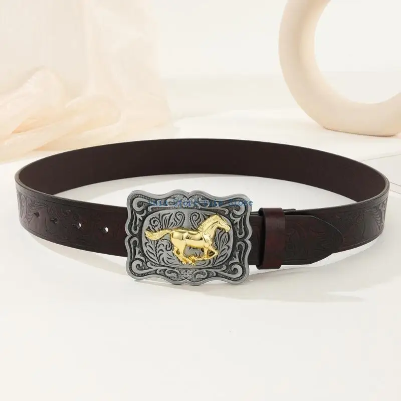 X7XB Medieval Vintage Belt for Men Knight Belt Embossed PU Leathers Engraved Belt Strap Decor Cosplays Costume Accessories
