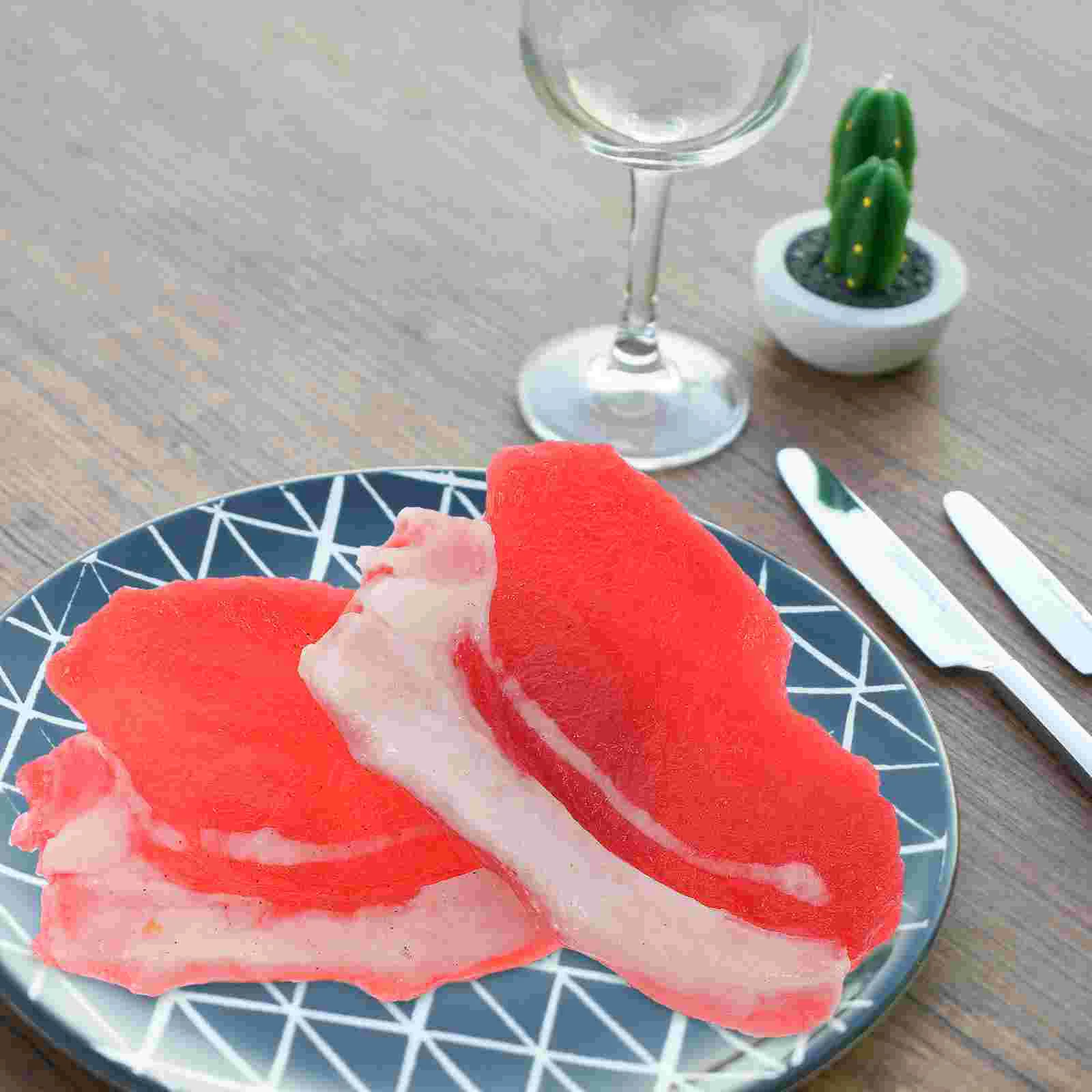 2 Pcs Imitation Pork Food Model Artificial Resin Decor Ornament Models Fake for Home Cake