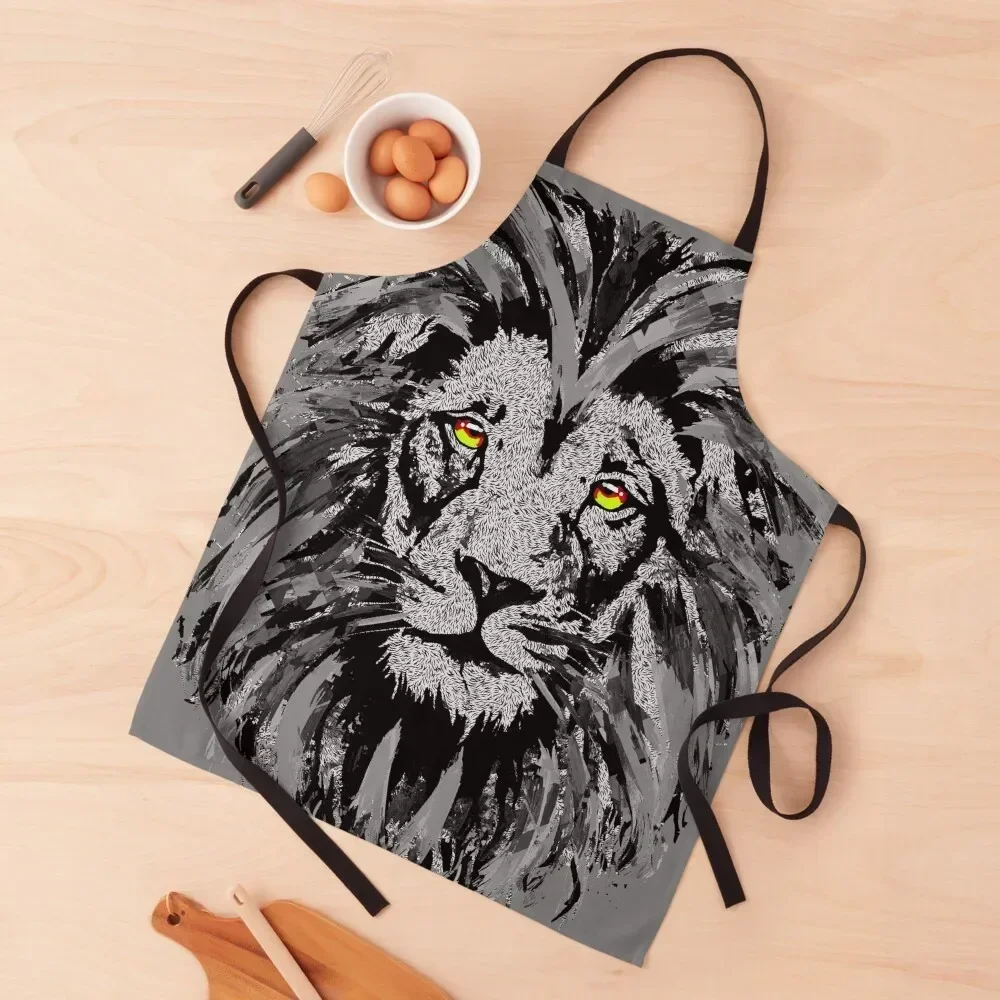

Gray Lion Apron Beauty man chef uniform chef costume Household Items Kitchen Apron