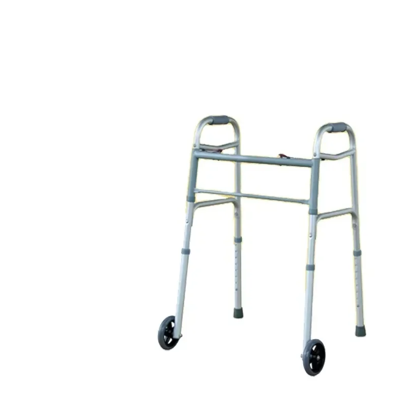 Stainless Steel Elderly Walker Walking Cane Walker Aid Non-slip Four-legged Help Handrail Frame Rehabilitation Walking