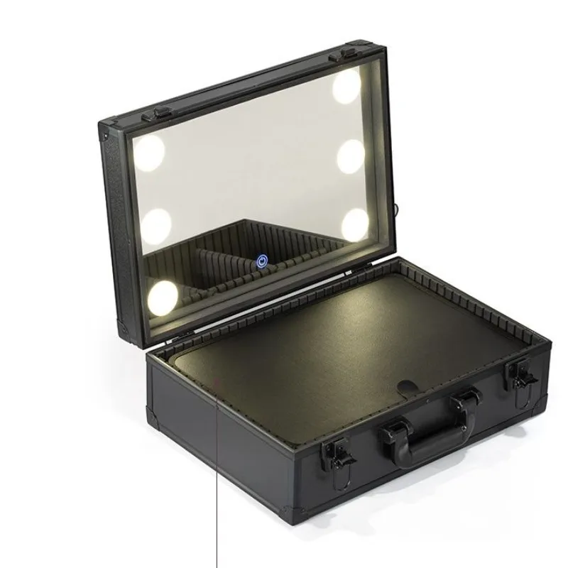 LED cosmetic case makeup artist, storage and sorting led light storage toolbox