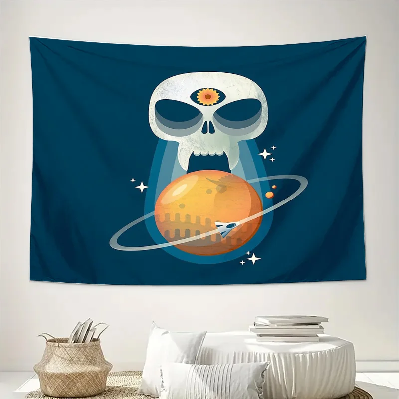 Space Galaxy Tapestry Nebula Universe Moon Stars Celestial Home Decor Wall Hanging Dorm Room Aesthetic Room Decoration Gift view 2