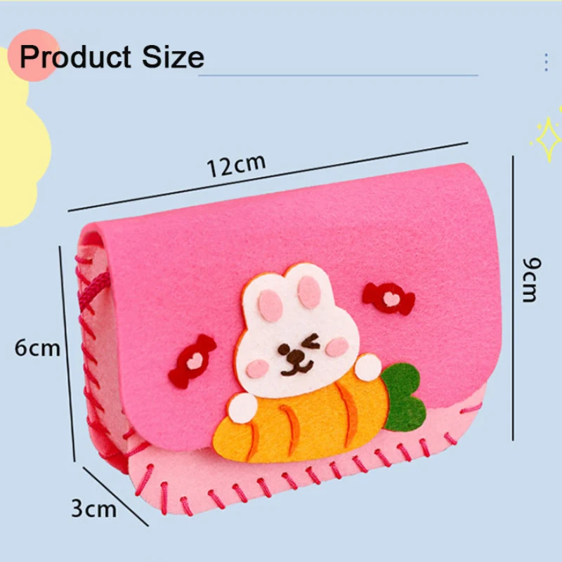 Zestawy DIY do robienia toreb na ramię dla dzieci, dziewczynek, kawaii królik, kwiat, ciasto, astronauta, portmonetka na monety, zestaw do szycia, zabawka do treningu motoryki małej