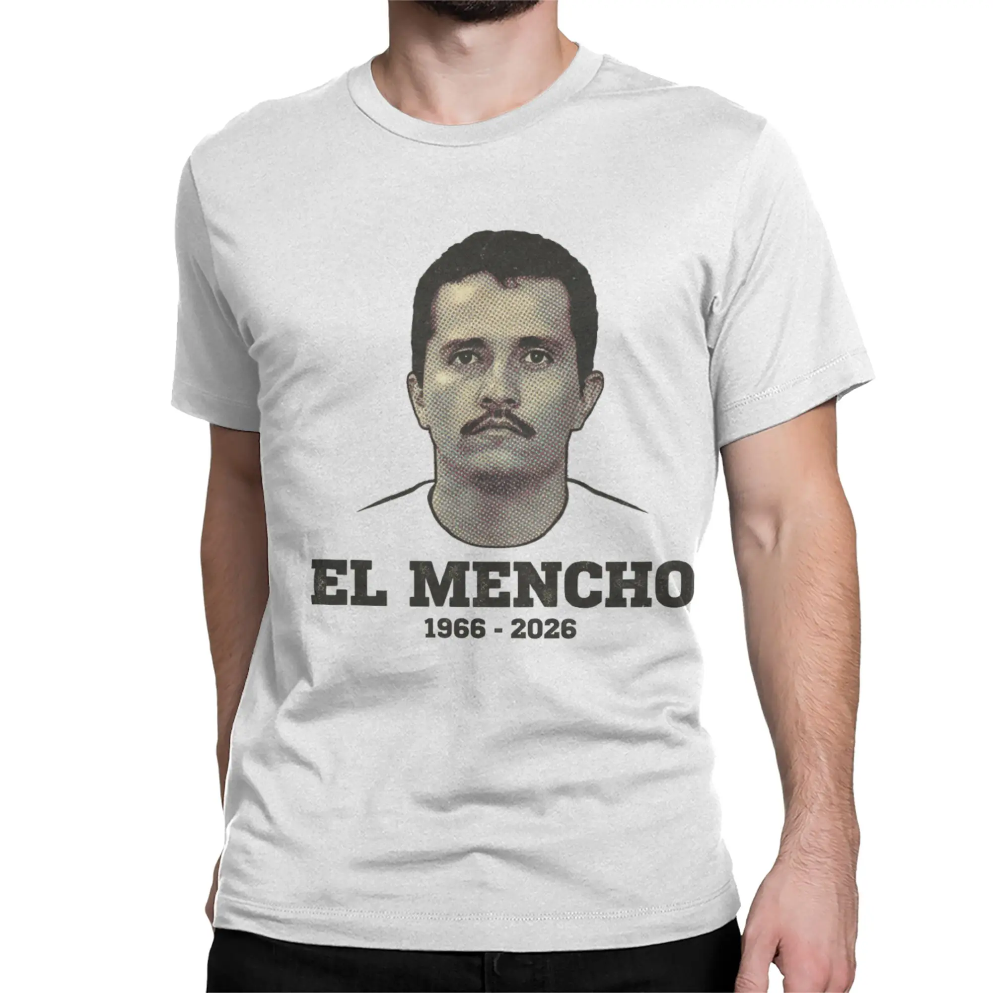 Funny El Mencho Tribute 1966-2026 T-Shirt for Men Women Round Collar Pure Cotton T Shirts  Short Sleeve Tees New Clothing