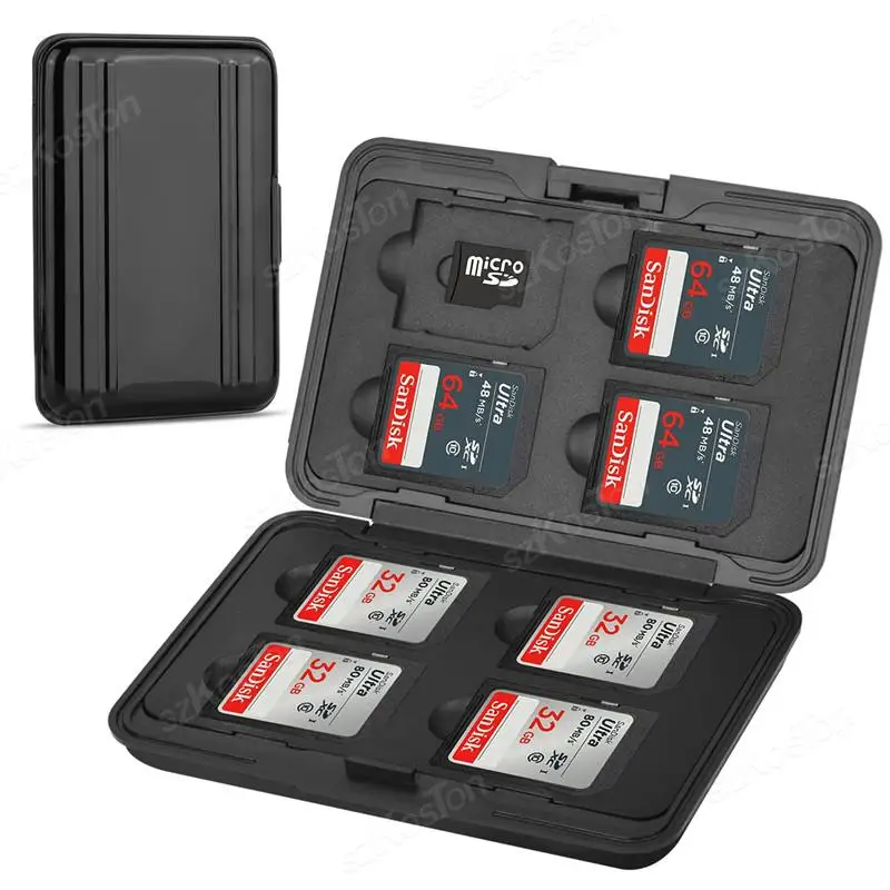 SD Memory Card Storage Case Micro SD Card Storage Holder Case Waterproof Soft Lining for HDD/CF/SD Card Holder Organizer