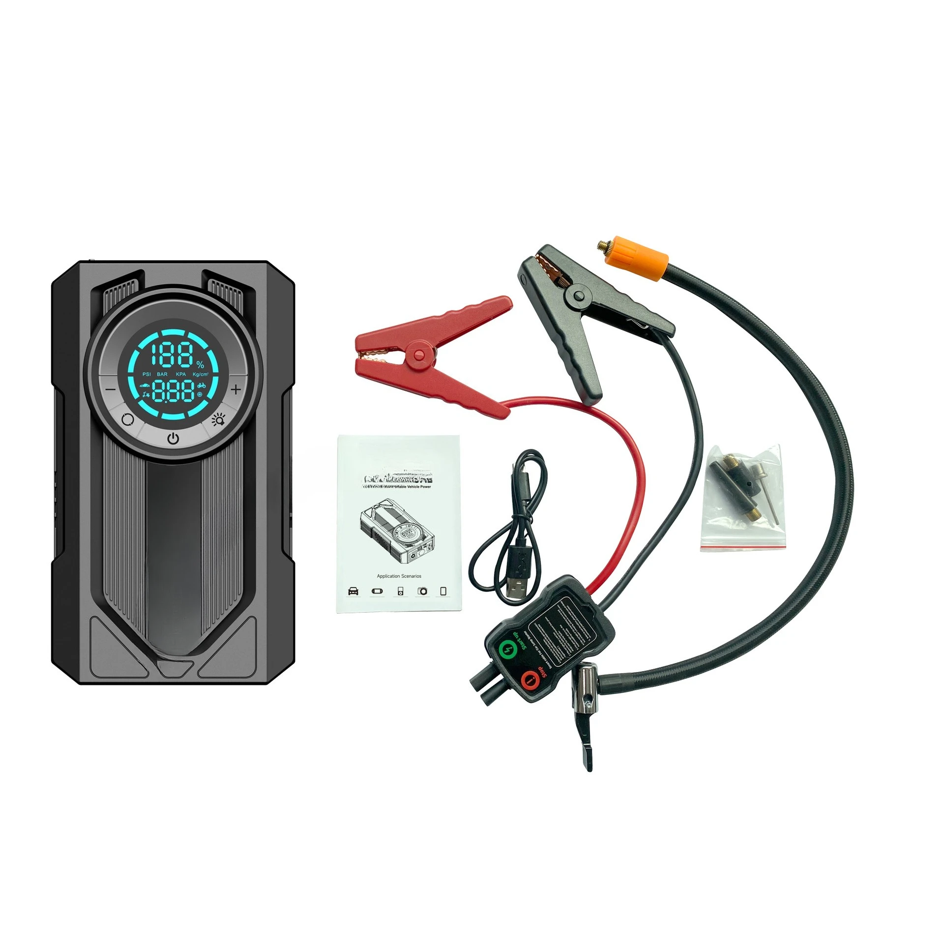 

Car pump, electric treasure, large-capacity multi-function truck pickup, car emergency one-click start power supply