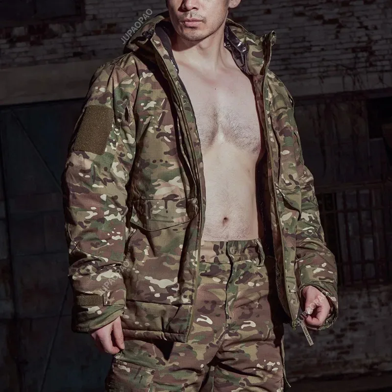 

Heat Reflection Camouflage Outdoor Tactical Clothing Men Cold-proof Warm Wear-resistant Cotton Jacket Hot Selling Item kn.7
