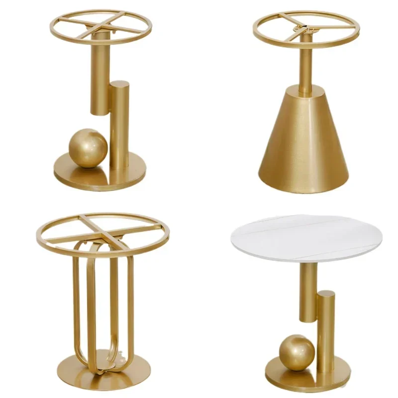 Light luxury wrought iron leg bracket table tripod hotel coffee side leg shelf rock slab marble support household
