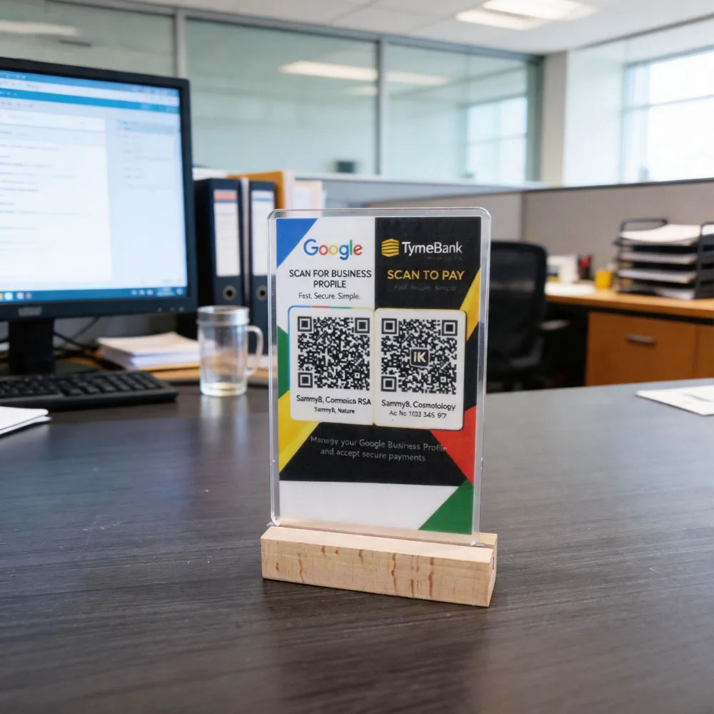 15*10mm Custom Programmable QR Code Google Review Card Arcylic Standee Personalized Company Logo NFC Station Desktop Ornament