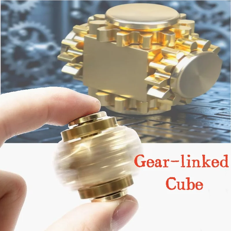 Fidget Spinner en laiton à engrenages cubiques, jouet de rotation EDC, gyroscope de précision manuel, anti-stress, méditation, concentration, divertissement, nouveauté, cadeau de fête