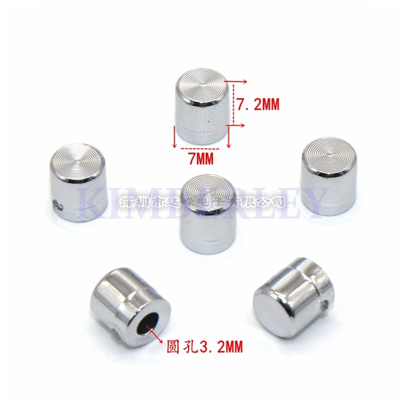 20PCS Electroplated Button Cap 7*7.2MM Round Hole 3.2MM Sun Embossed Button Cap Silver Button Cap Switch Cap