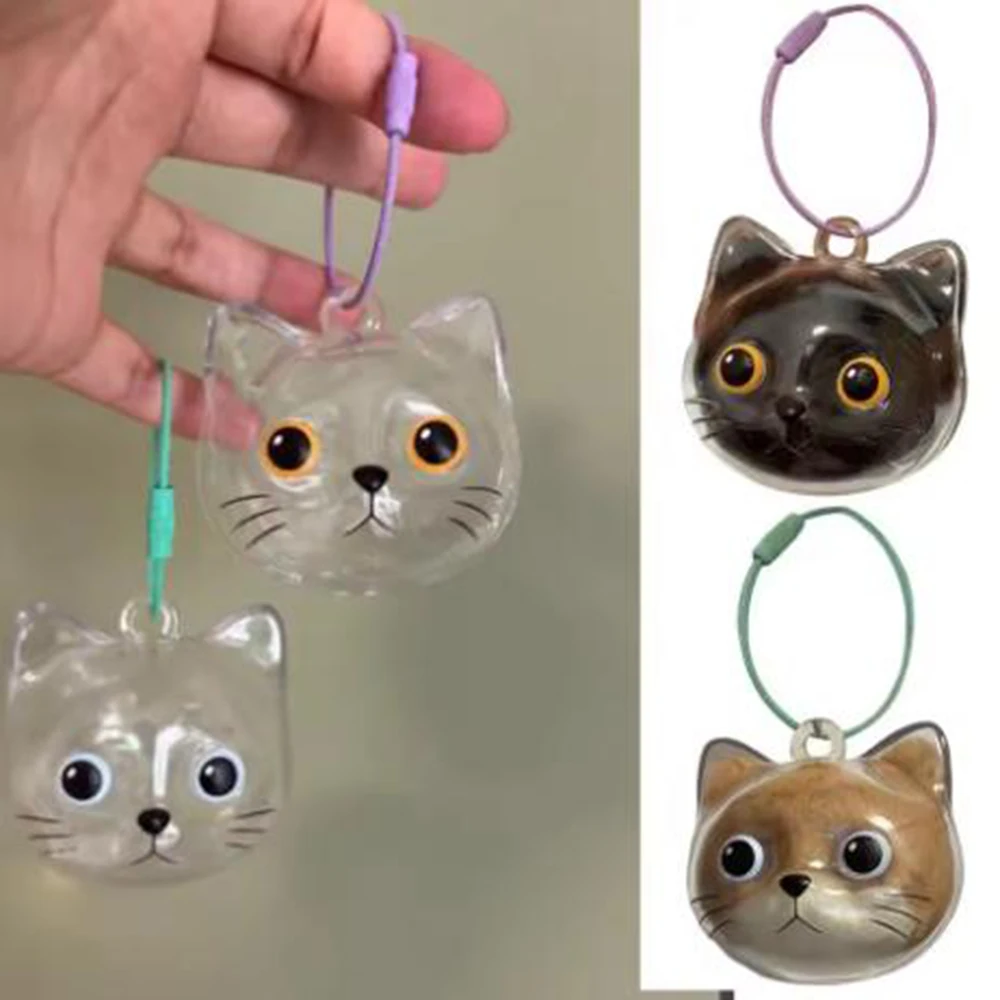 Cats Fur Keepsake Pendant Creative Kitten Fur Keepsake Holder Pet Hair Storage Capsule Transparent Cat Hair Storage Box Keychain