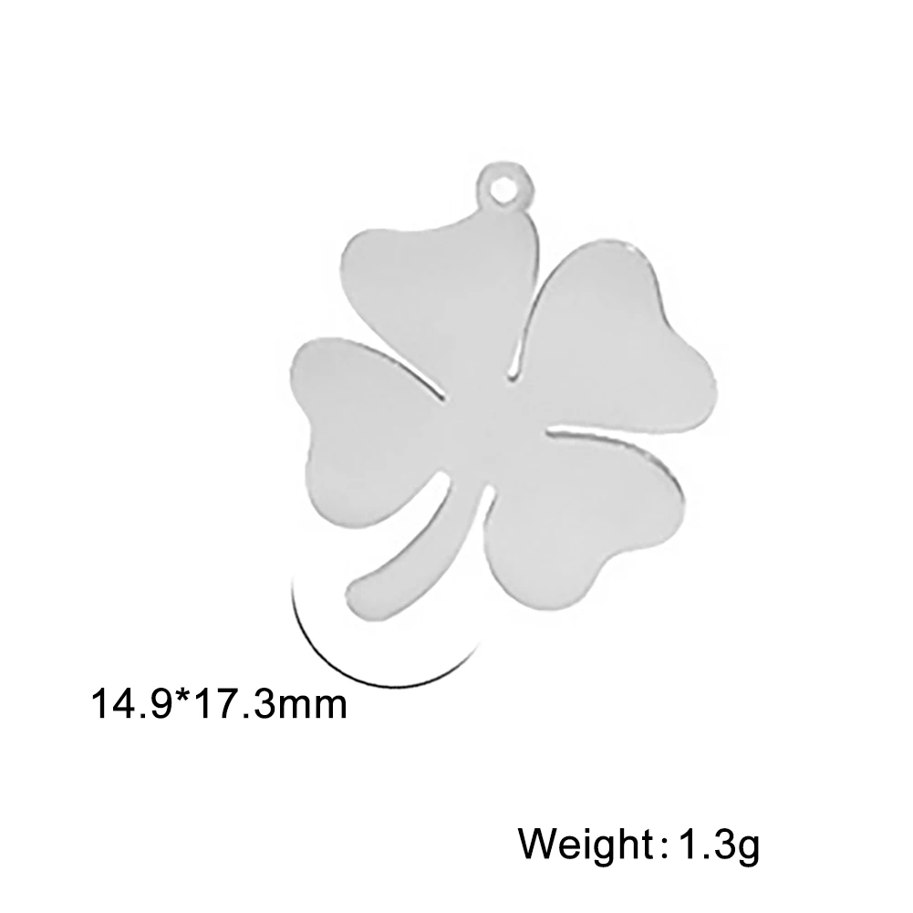 Women Lucky Four-leaf Clover Pendant For Diy Earrings Necklace Stainless Steel Kpop Wedding Jewelry Gift