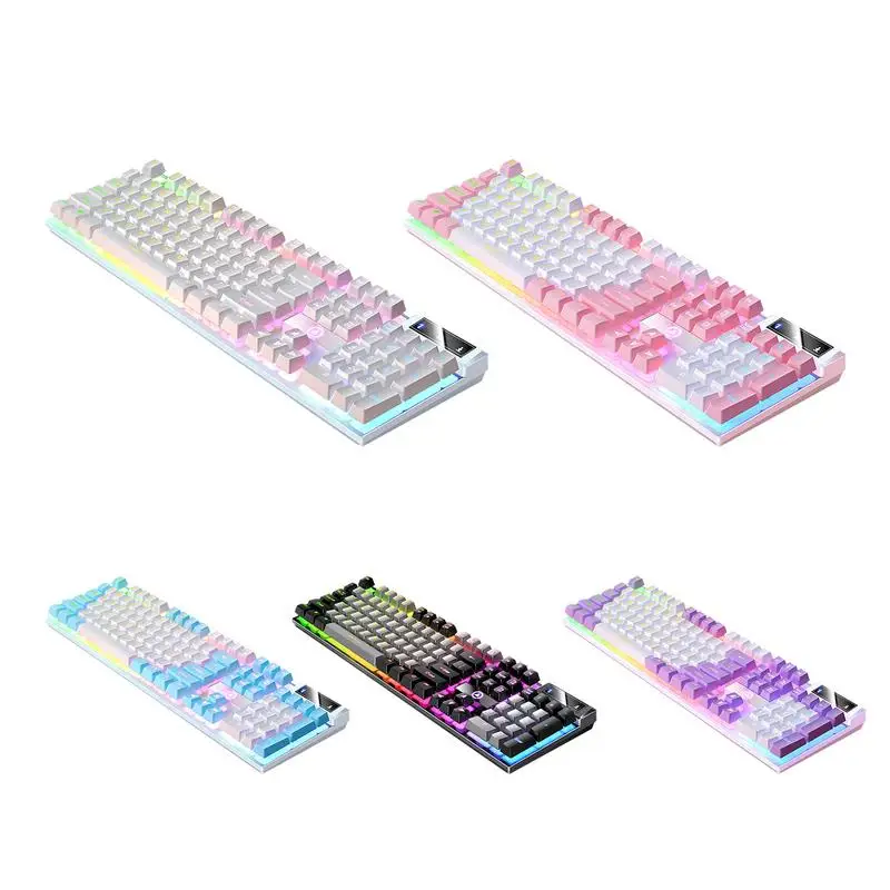 K500 Wired Keyboard 104 Key Mechanical Sensation Membrane Keyboards Luminous Game Keyboard for Computer Laptop PC Accessories