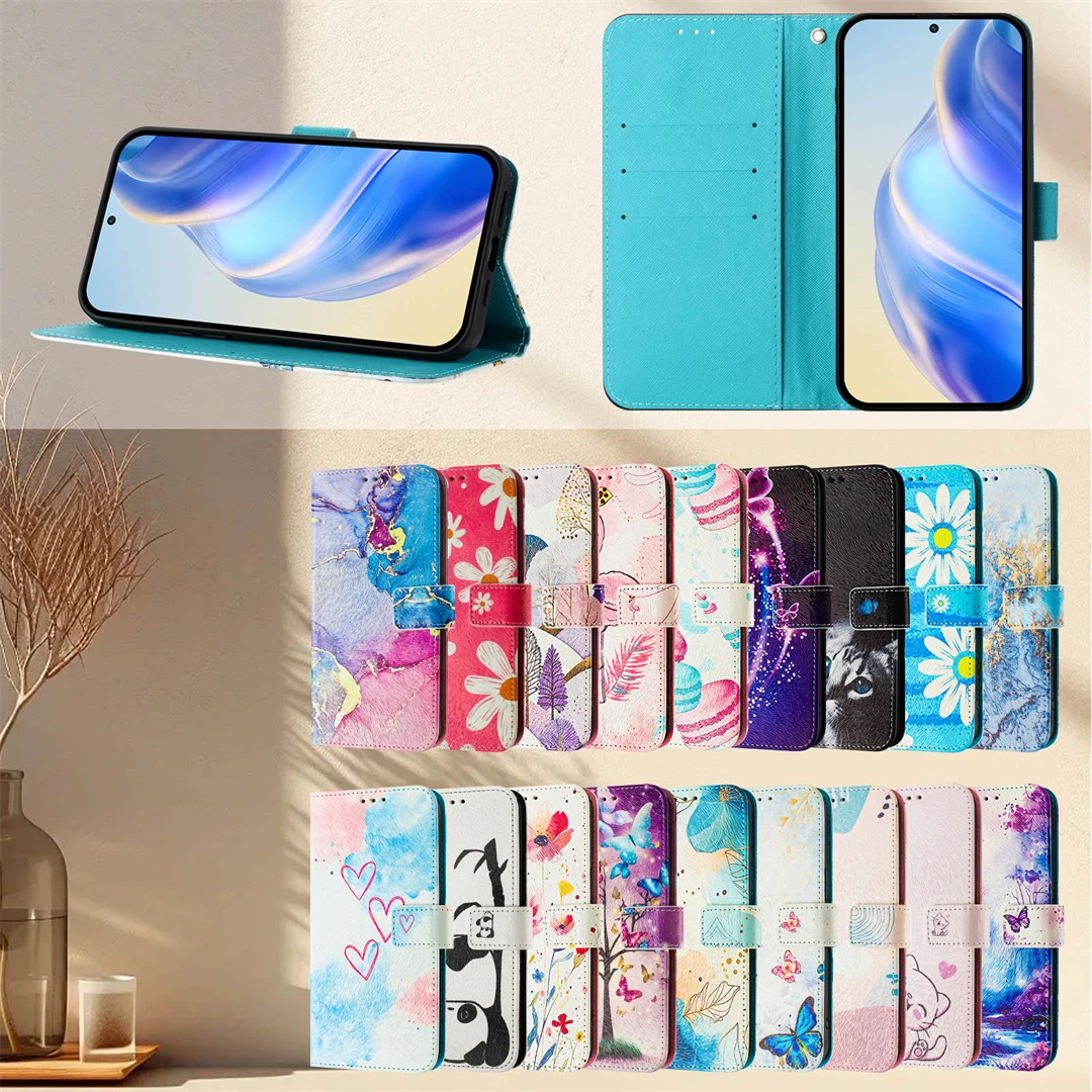 

Чехол для ZTE Blade A35 Lite Core A35 A55 A52 A53 Plus, чехол для телефона с мультяшным абстрактным 7-карточным вставлением, модный чехол для ZTE Blade A53