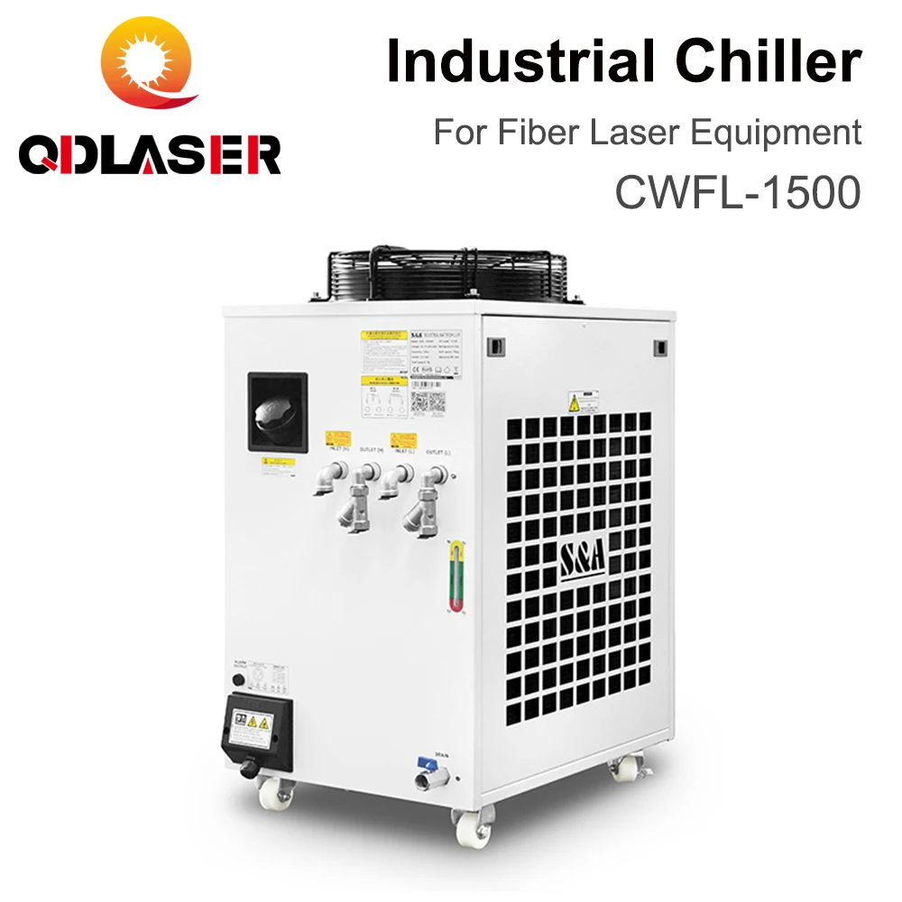 QDLASER CWFL-1500 S&A Industry Air Water Chiller AC 220-240V Voltage 50/60Hz for Fiber Laser Engraving Cutting Machine