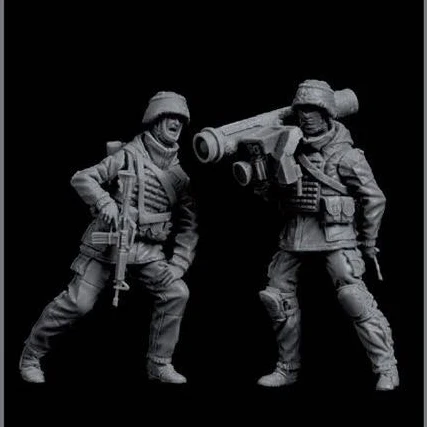 

1/35 Scale Resin Figure Model Kit Modern Army Ukraine Soldier 2 People Unassembled and Unpainted DIY Toys Micro Scene Layout