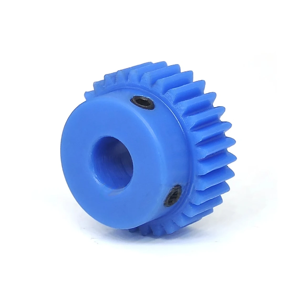 1Pcs 1 Mod Blue Nylon Gear Motor Gear 15T-40T 1M Mechanical Transmission Plastic Gears Bore 4/5/6/6.35/7/8/10/12/14/15mm