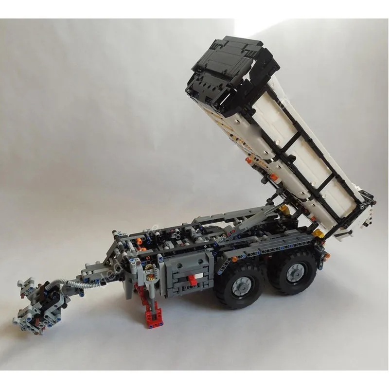 MOC-32588 Classic New Cargo Dump Trailer White Building Block Model 1608 Parts Boys' and Children's Birthday Christmas Toy Gift