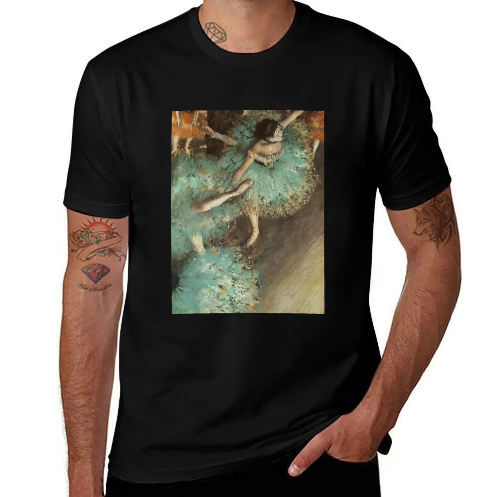 

The green dancer - Edgar Degas - Dance ballet class painting Opera Paris T-Shirt blue archive funny gifts luxury clothes men