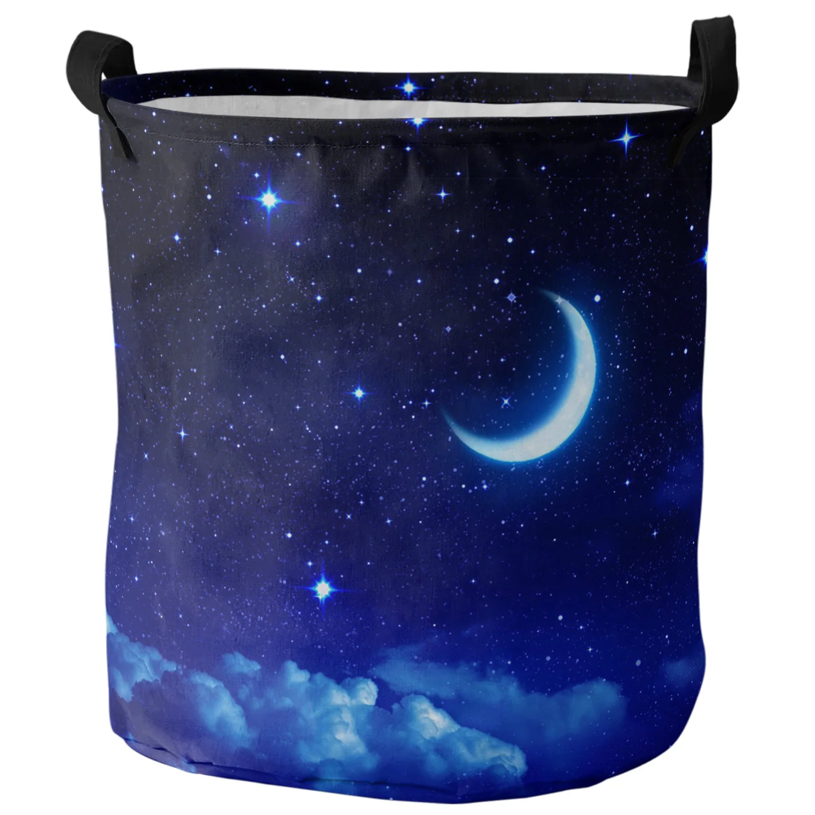 Starry Sky Universe Moon Stars Dirty Laundry Basket Foldable Waterproof Home Organizer Basket Clothing Kids Toy Storage Basket