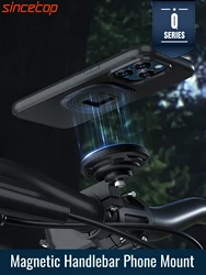 Bicycle Magnetic Phone Mount,Motorcycle Phone Holder,Quick Lock Moto/Mountain/Road Bike/MTB/Scooter/Electric Handlebar Stand
