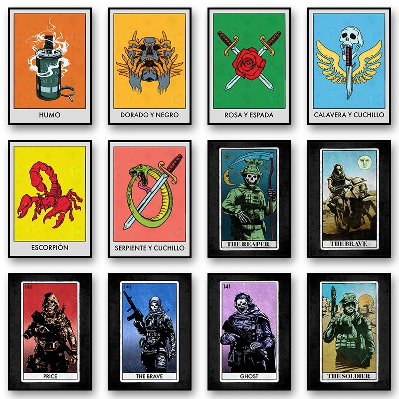 Video Game Call of Duty Warfare Cards Player Posters and Prints Canvas Printing Wall Art Picture for Living Room Club Decor Gift