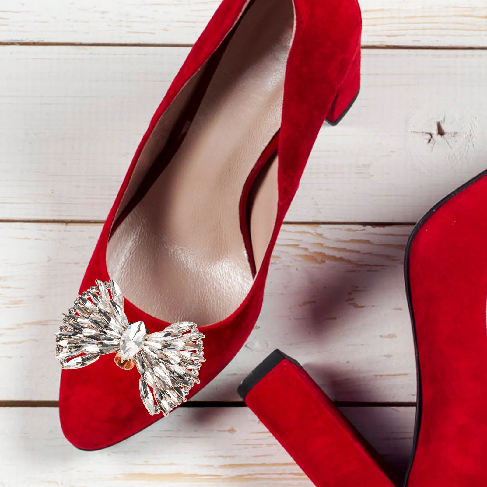 

2pcs Bowknot Shoe Clips Detachable Sparkling Decorative Charms For Heels Pumps Flats Women Shoe Buckle Bling Accessories