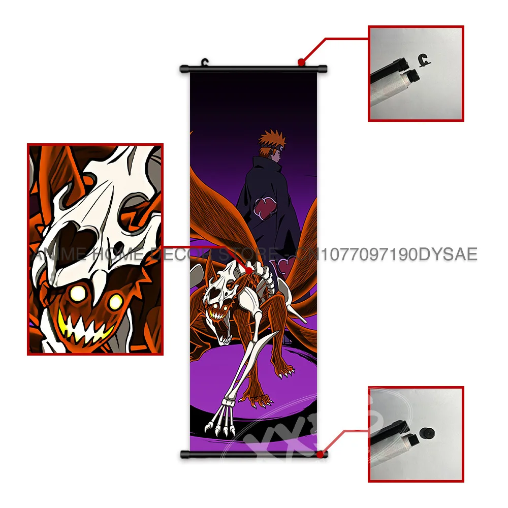 Naruto Poster Uchiha Sasuke Anime Tapete Jiraiya Hängende Malerei Wandkunst Gaara Home Decor Namikaze Minato Scrolls Bild – Detail 5