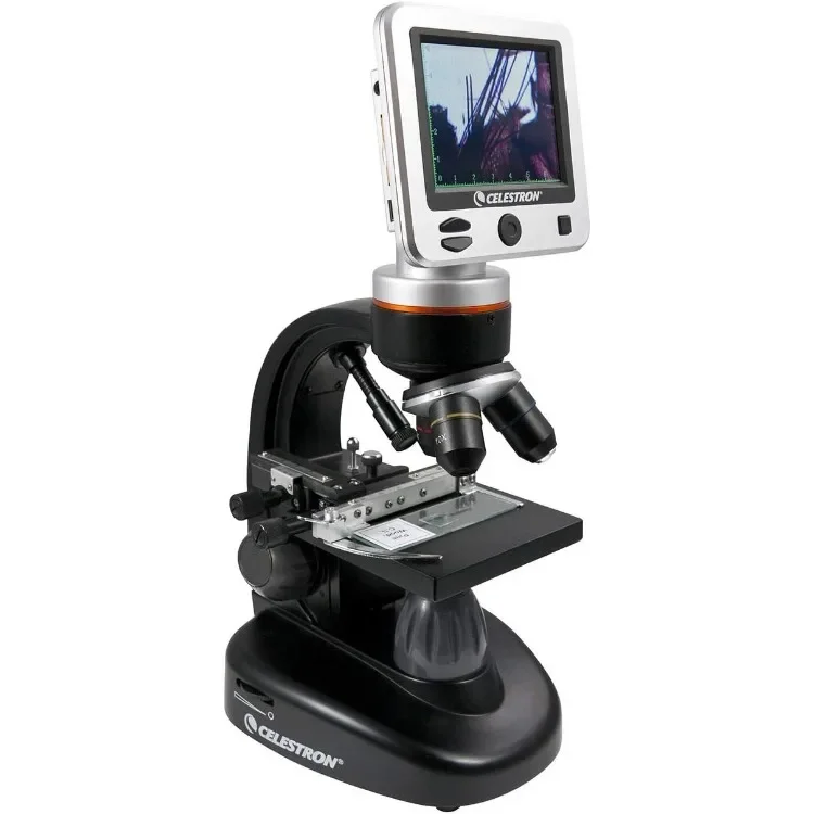 LCD Digital Microscope II – Biological Microscope with a Built-in 5MP Digital Camera – Adjustable Mechanical Stage