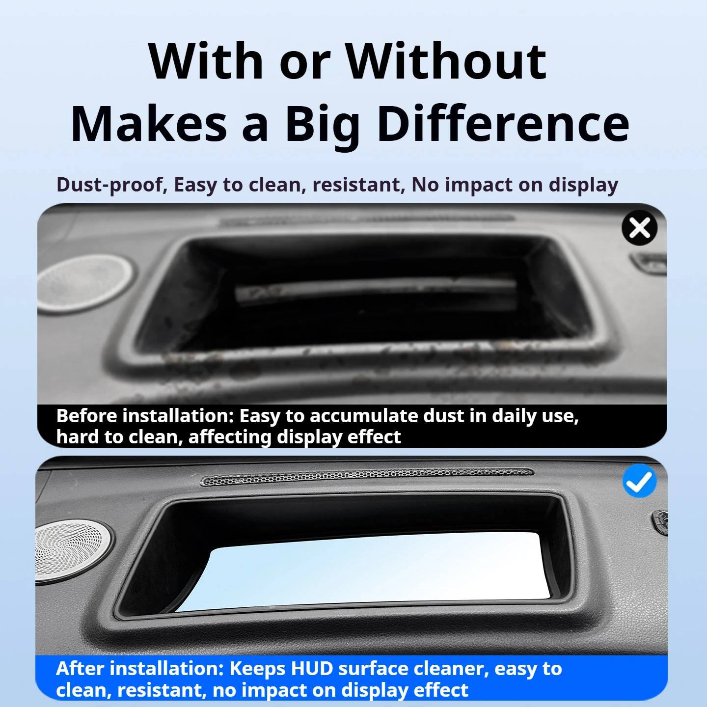 Custom HUD Protector for 2025‑2027 Voyah Dreamer, Silicone HUD Frame, Reduce Debris Build‑Up, High Scratch Tolerance, Noise‑Free