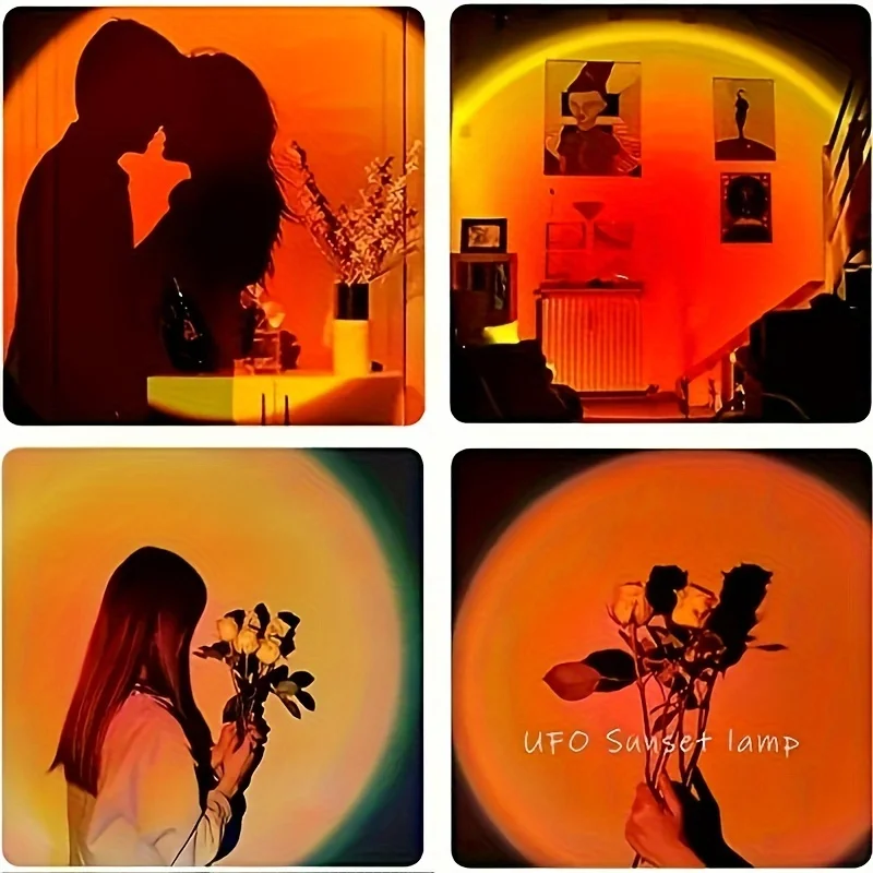 1pc16 color remote control sunset light, USB nightlight, photo atmosphere light, used to decorate bedrooms, etc.