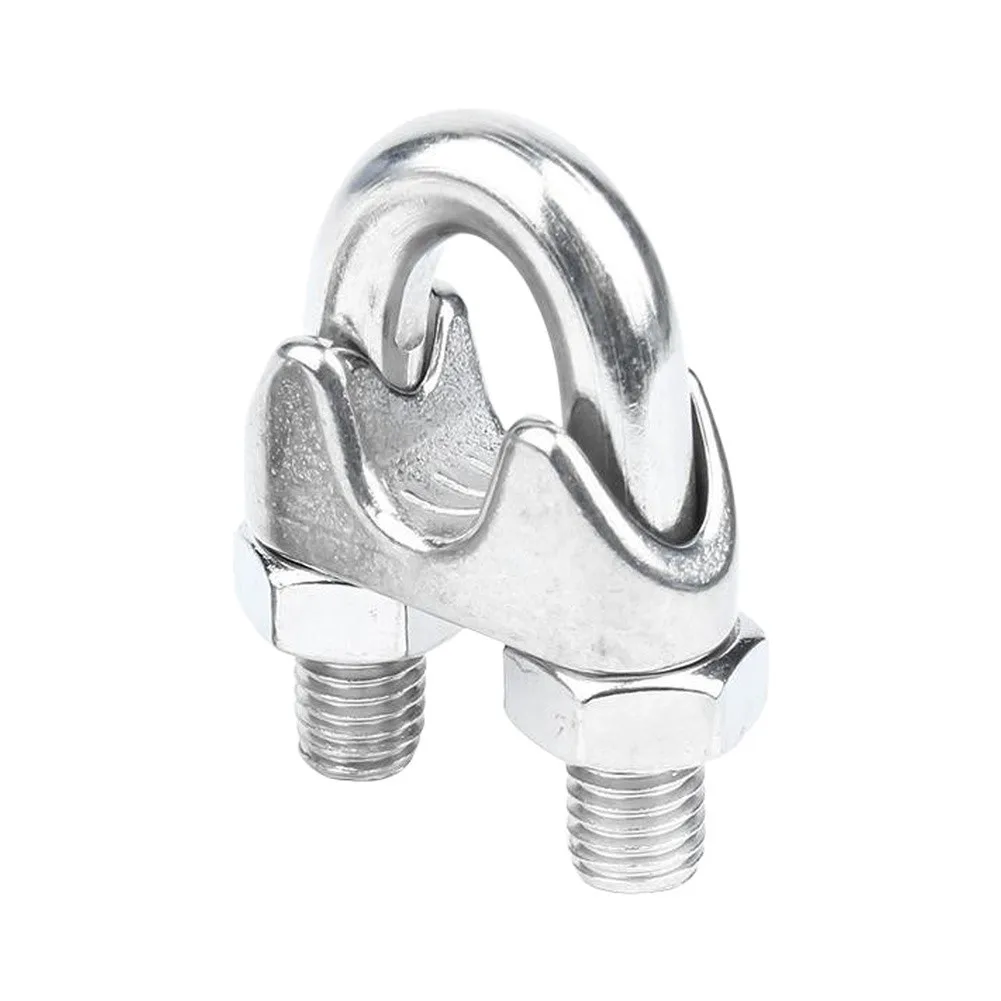 3/4/5mm Stainless Steel Wire Rope Clip U Bolt Cable Clamp Fastener For Clothesline Shade Railing Rigging Hardware