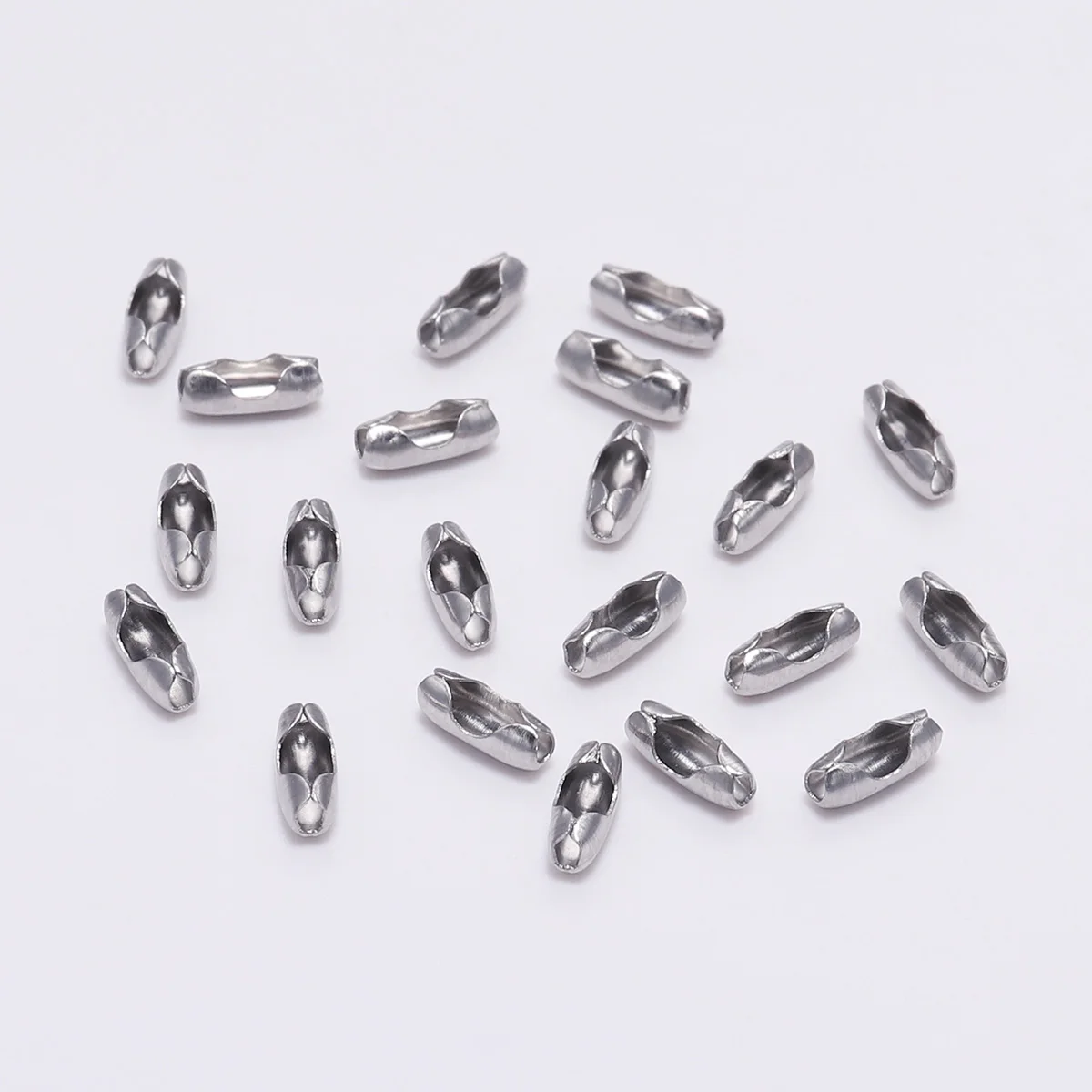 50pcs/Pack 1.5-5mm Stainless Steel Ball Chains Connectors Clasps For DIY Jewelry Necklace Bracelets Making Accessories