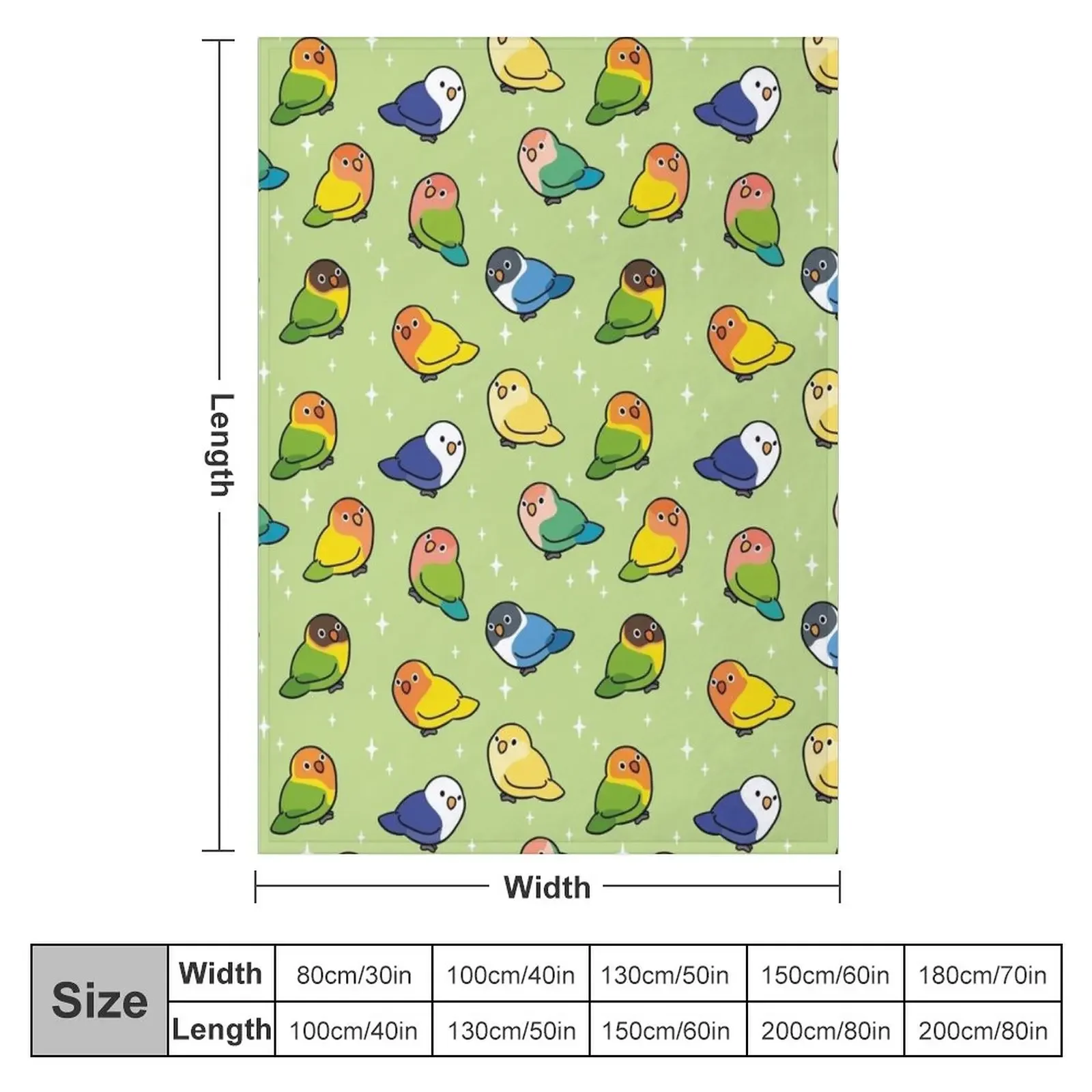 Tiny Lovebirds in green Throw Blanket Luxury Thin Blankets