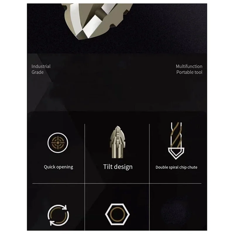 B50C New Four-Edged Sawtooth Eccentric Drill For Dry Drilling Of All  Tiles, Glass, Marble And Concrete 4Pcs