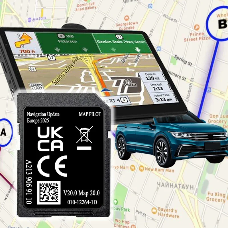 Tarjeta SD V20 para Mercedes Clase C W205 E V Clase X GLC Garmin Navigation Map Pilot Star2 A2139069110 2025 con Visión Trasera Antivaho