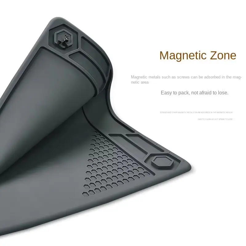 TE-616 Heat Resistant Silicone Soldering Mat Anti-corrosion Work Pad with Magnetic Repair IC Silicone Heat Insulation Pad