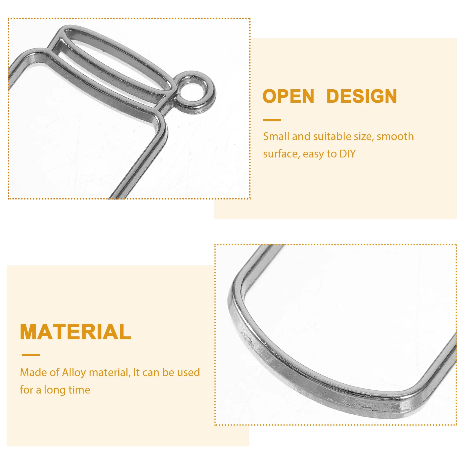 

50pcs Metal Border Pendants Jewelry Accessories Bezel Blanks for Resin DIY Necklace Bracelet Making Photo Frame Charms
