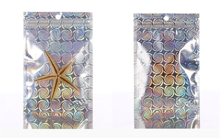 Translucent Star Laser Zip Lock Hanging Bag Eye-Shadow Nail Beauty Cosmetic Jewelry Bracelets Panties Gifts Packaging Pouches