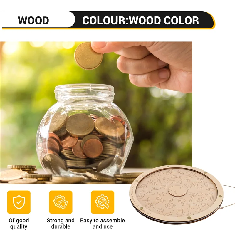 ¡Promoción! Caja de monedas personalizada, discos de regalo de viaje para jugar con monedas, caja de dinero de disco transparente deslizante hacia abajo