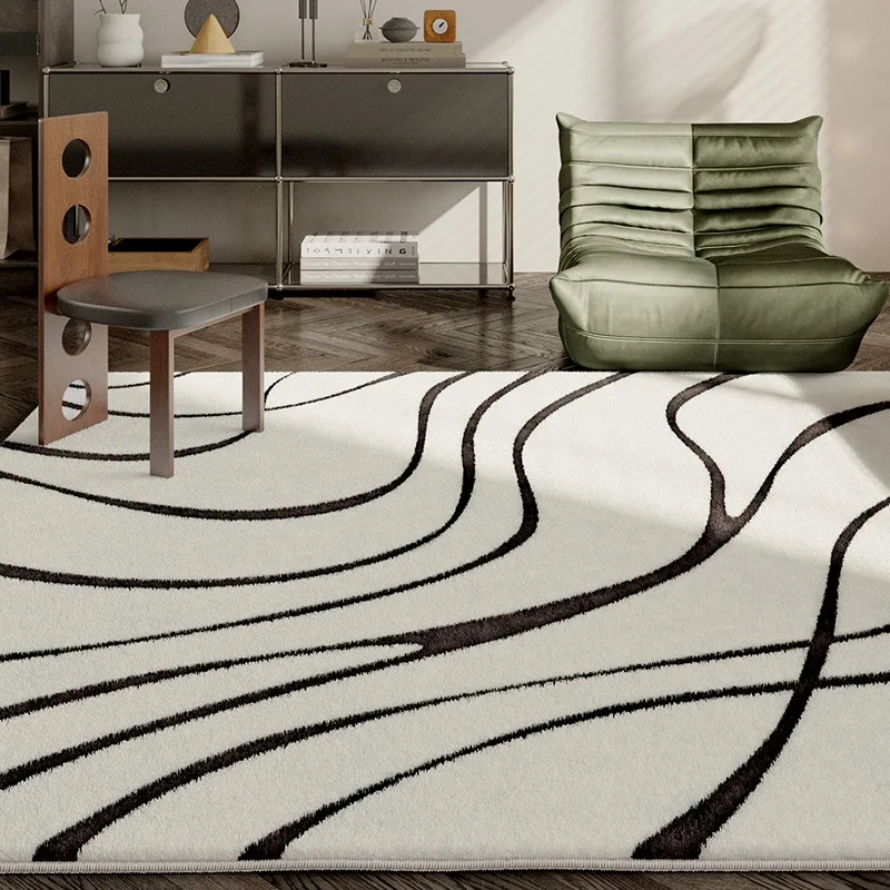 Carpet for Living Room Modern Simple Coffee Table Rug French Light Luxury Lines Bedroom Bedside Fluffy Plush Floor Mat Ковер 양탄자