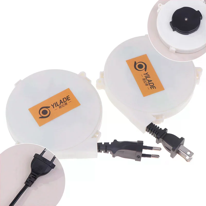 Automatic Retractable Power Reel Cable 220v Camping Wires Power Reel Cable Sleeves US EU Plug Reel Cable 1.6m