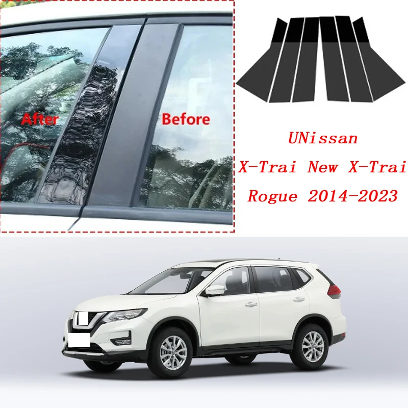 

Suitable for Nissan X-Trai New X-Trai Rogue Window Decorative Door Frame Cover Gloss Black Central Column Sticker 2014-2023