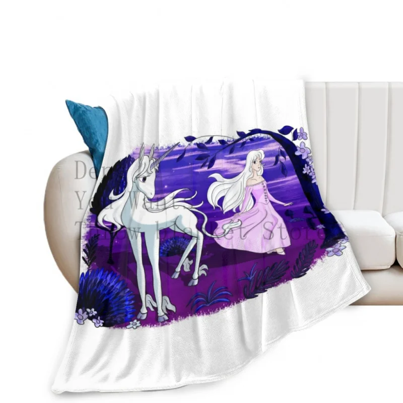 The Last Unicorn Lady Amalthea Throw Blankets Soft Velvet Blanket Travel Bedding Fleece Blanket