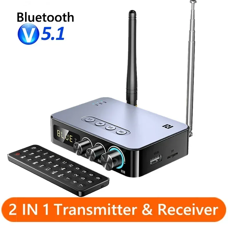 

M9 Pro Bluetooth 5.1 Audio Receiver Transmitter 3.5mm Aux Wireless Music Adapter U Disk/TF Card FM Radio Player DAC Converter