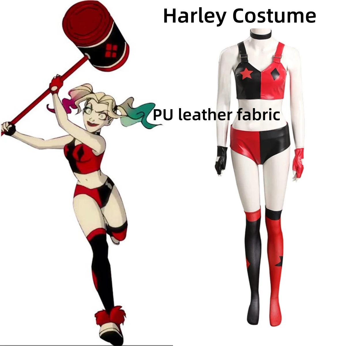 Film Anime Kostüm Harley für Frauen Erwachsenen Cosplay Halloween Outfit sexy Feminina Selbstmord kommando Harlekin Karneval Kostüm